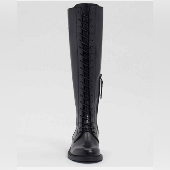 Sam Edelman Women's Nance Tall Lace Up Leather Boots Black US 7 M - Picture 3 of 13